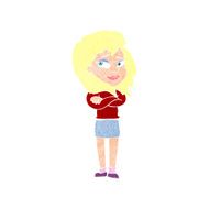 cartoon woman with crossed arms N55