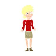 cartoon woman shrugging shoulders N541