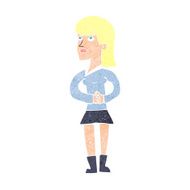 cartoon woman waiting N20