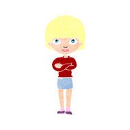 cartoon woman with folded arms N34