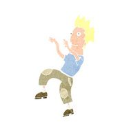 cartoon happy man doing funny dance N20