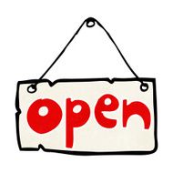 cartoon open shop sign N11