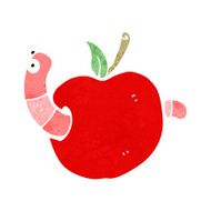 cartooon worm in apple N8