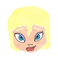 cartoon female face N167