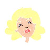 cartoon happy female face N208