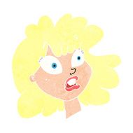 cartoon shocked female face N10