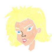 cartoon female face N168