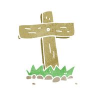 cartoon wooden cross grave N32