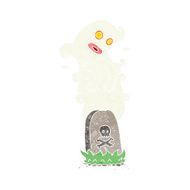 cartoon ghost rising from grave N49