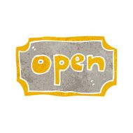Cartoon Open Sign N10