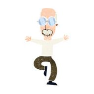cartoon old man wearing big glasses N10