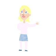 cartoon woman gesturing to show something N23