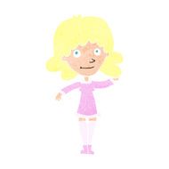 cartoon friendly woman waving N56