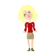 cartoon woman shrugging shoulders N543