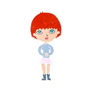 cartoon woman waiting patiently N12