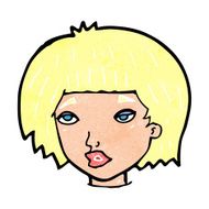 cartoon bored looking woman N14