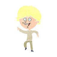 cartoon happy pointing man N21
