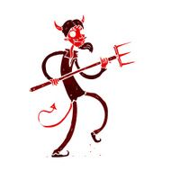 Cartoon Devil With Pitchfork N33