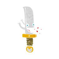 crazy knife cartoon character N11