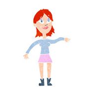 cartoon woman making hand gesture N11