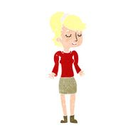 cartoon woman shrugging shoulders N544