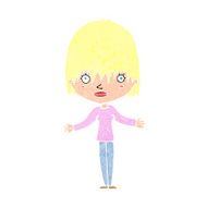 cartoon woman shrugging shoulders N545