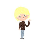 cartoon worried woman N91
