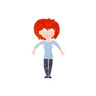 cartoon woman shrugging shoulders N547