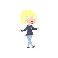 cartoon woman with open arms N111