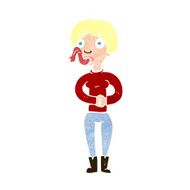 cartoon woman with snake tongue N21
