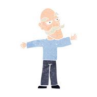 cartoon old man spreading arms wide N10