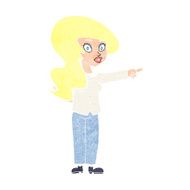 cartoon pretty woman pointing N44