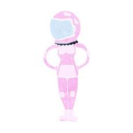 cartoon female astronaut N34