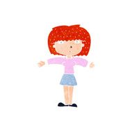 cartoon woman shrugging shoulders N548