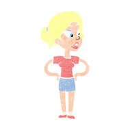 cartoon woman with hands on hips N258