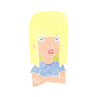 cartoon girl with folded arms N11