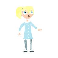 cartoon worried girl N11