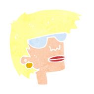 cartoon female face with glasses N11