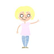 cartoon happy woman pointing N78