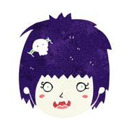 cartoon happy vampire girl face N11