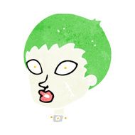 cartoon female zombie head N11