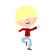 cartoon happy boy dancing N10
