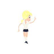 cartoon girl with idea N23
