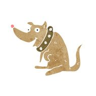 cartoon happy dog in big collar N11