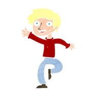 cartoon excited boy dancing N10