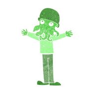 cartoon alien squid face man N11