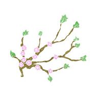 cartoon flowering branch N11
