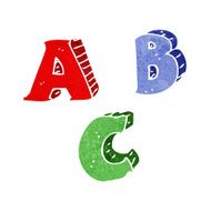 cartoon ABC letters N22