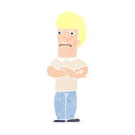 cartoon annoyed man with folded arms N21