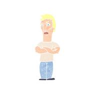 cartoon annoyed man with folded arms N22